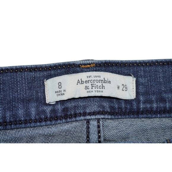 Abercrombie & Fitch Mid-Rise Cuffed Denim Shorts – Size 8 / W29 - Picture 2 of 7